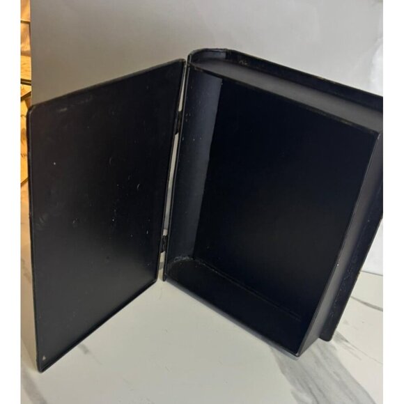 Vintage Bible Iron Case Black with Silver Cross Religious Decorative Storage Box - Picture 4 of 7